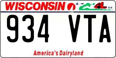 WI license plate 934VTA