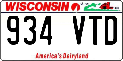 WI license plate 934VTD