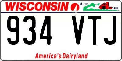 WI license plate 934VTJ