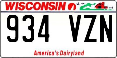 WI license plate 934VZN