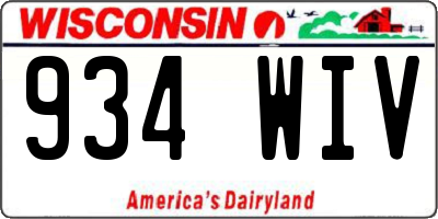 WI license plate 934WIV