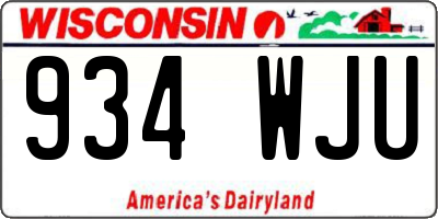 WI license plate 934WJU