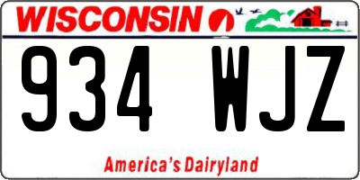 WI license plate 934WJZ