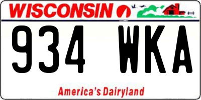 WI license plate 934WKA