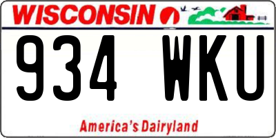 WI license plate 934WKU