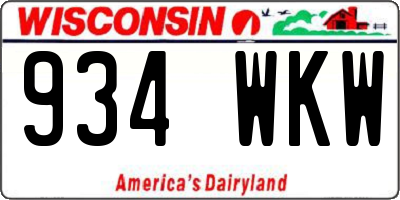 WI license plate 934WKW