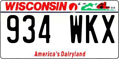 WI license plate 934WKX