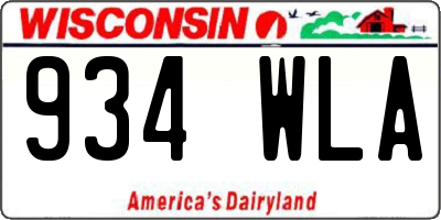 WI license plate 934WLA