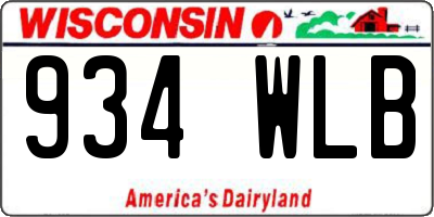 WI license plate 934WLB
