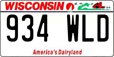 WI license plate 934WLD