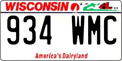 WI license plate 934WMC