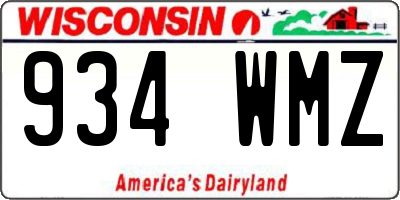 WI license plate 934WMZ