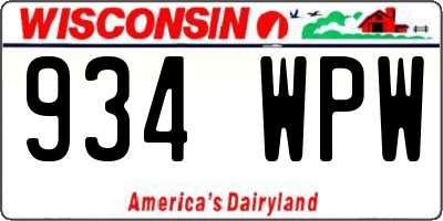 WI license plate 934WPW