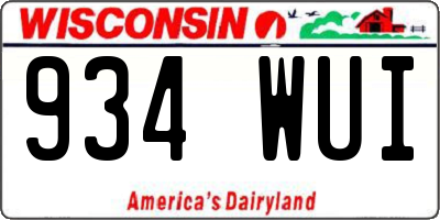 WI license plate 934WUI