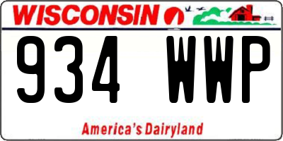 WI license plate 934WWP