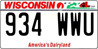 WI license plate 934WWU