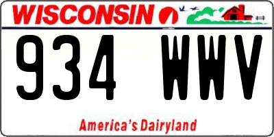 WI license plate 934WWV