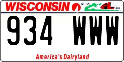 WI license plate 934WWW