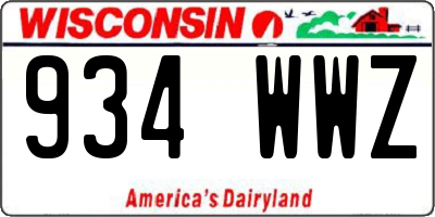 WI license plate 934WWZ