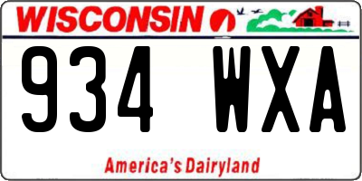 WI license plate 934WXA