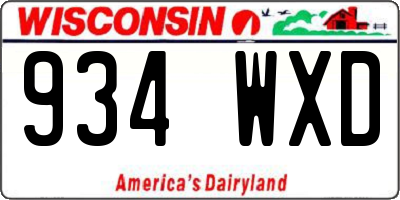 WI license plate 934WXD