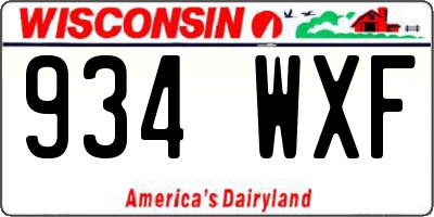 WI license plate 934WXF