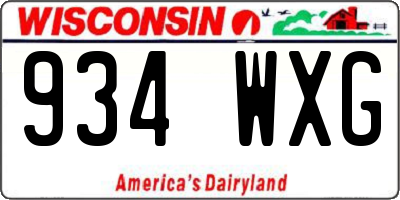 WI license plate 934WXG