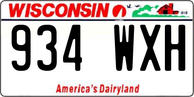 WI license plate 934WXH