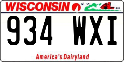 WI license plate 934WXI