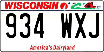 WI license plate 934WXJ