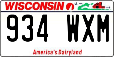 WI license plate 934WXM