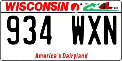 WI license plate 934WXN