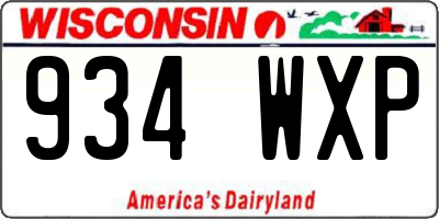 WI license plate 934WXP