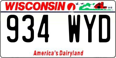 WI license plate 934WYD