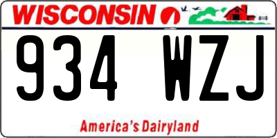 WI license plate 934WZJ
