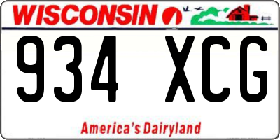WI license plate 934XCG