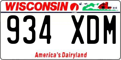 WI license plate 934XDM