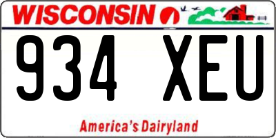 WI license plate 934XEU
