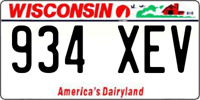 WI license plate 934XEV