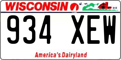 WI license plate 934XEW
