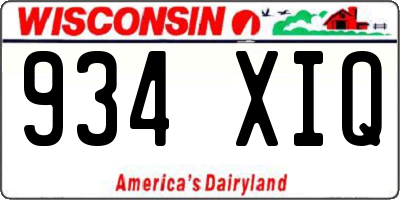 WI license plate 934XIQ