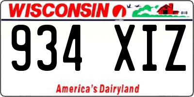 WI license plate 934XIZ