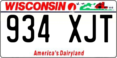 WI license plate 934XJT