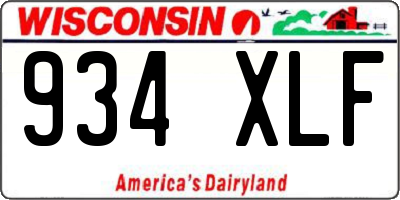 WI license plate 934XLF