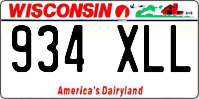 WI license plate 934XLL