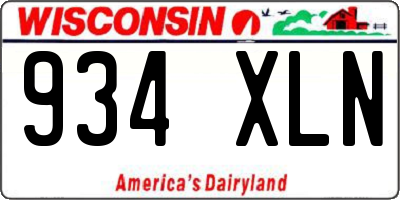 WI license plate 934XLN