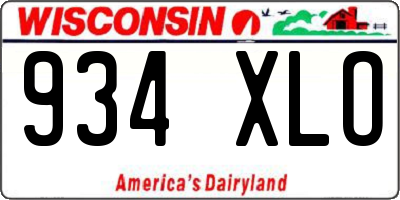 WI license plate 934XLO