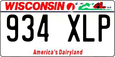 WI license plate 934XLP
