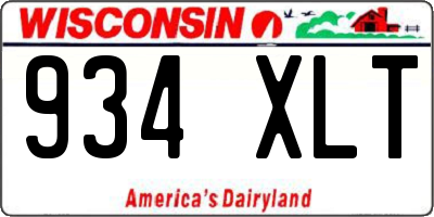 WI license plate 934XLT