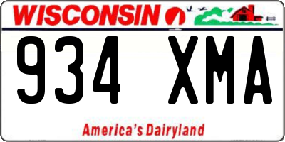 WI license plate 934XMA